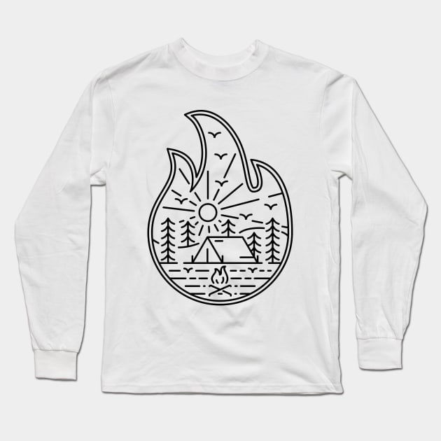 Camp Fire 3 Long Sleeve T-Shirt by VEKTORKITA